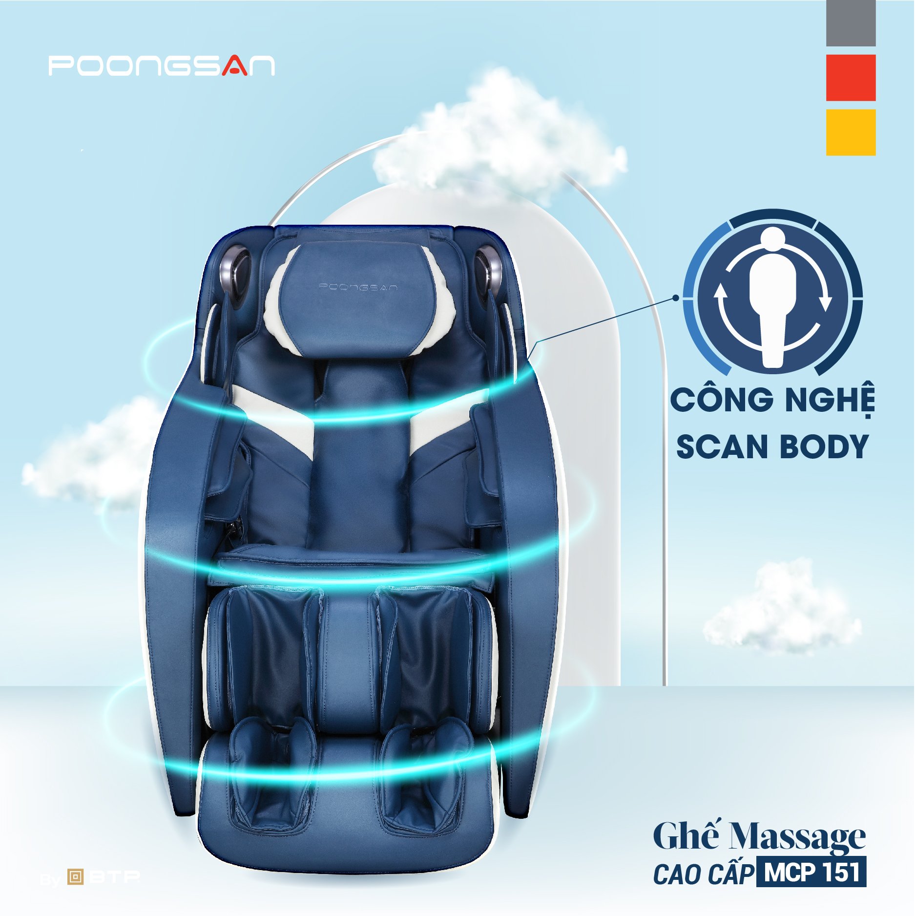 Ghế massage Poongsan MCP-151 luôn thấu hiểu từng bộ phận trên cơ thể